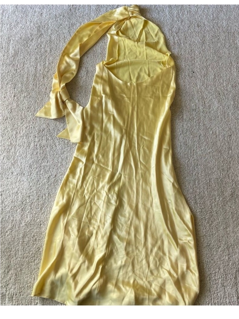 SAU Lee Penelope Satin Gown Maxi Dress in Popcorn Yellow size 10 - Picture 7 of 10